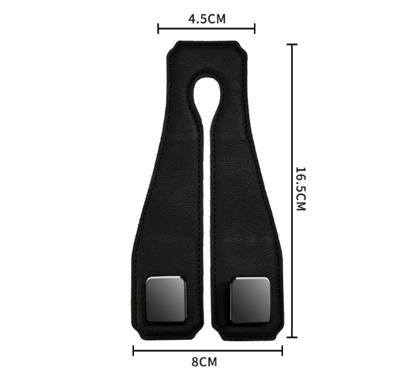 Red Brown Heavy Duty Car Headrest Hooks (Set of 4 Units) - PU Leather Seat Back Organizer Hangers