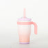 Peach Pink Gradient 14oz Insulated Tumbler with Handle & Straw - 304 Stainless Steel Car Cup (Contrast Color)