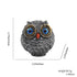 3Pcs Blue Small Decorative Resin Owl Figurine - Textured Statue with Blue Eyes