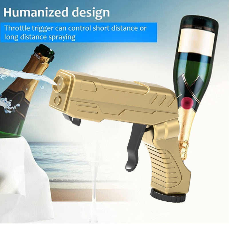 Gold Alloy Edition Champagne Gun Party Champagne Gun Sprayer - Novelty Beer Bottle Ejector & Stopper