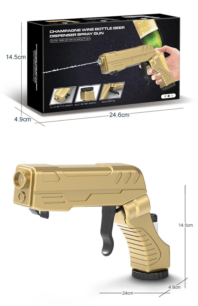 Gold Alloy Edition Champagne Gun Party Champagne Gun Sprayer - Novelty Beer Bottle Ejector & Stopper