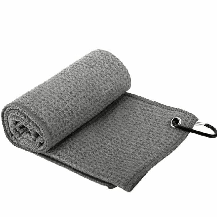 Grey Microfiber Waffle Weave Golf Towel Set - 4 Pack (40x60cm) - Ultra Absorbent & Quick Drying
