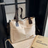 Stylish white canvas tote bag with detachable shoulder strap