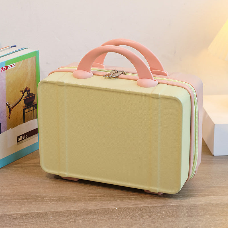 Personalized stylish and lightweight Yellow and pink mini suitcase for short trips