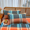 Comfortable cotton pillowcase, double-sided warm design, breathable and skin-friendly - Orange and Grey