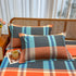 Comfortable cotton pillowcase, double-sided warm design, breathable and skin-friendly - Orange and Grey