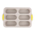Brown 6-hole silicone baking mold, perforated loaf pan 37.5 cm x 24.5 cm, suitable for bread and cakes (sold in sets of 2)