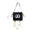 White Cute Cartoon Car Trash Bin with Adjustable Strap - Water-Repellent Corduroy (19x24cm)
