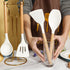 Red 11-Piece Silicone Kitchen Utensil Set with Wooden Handles and Storage Bucket - Heat Resistant and Non-Stick