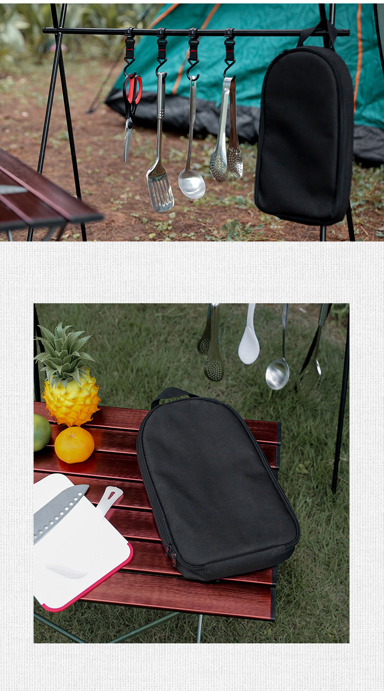 Portable Kitchen Utensil Storage Bag - Lightweight Organizer for Camping and Outdoor Cooking,Blue