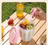 Pink Double Layer Salad Cup with Fork - Leak-proof Fruit Container, Drain Design, Portable Oatmeal and Picnic Jar