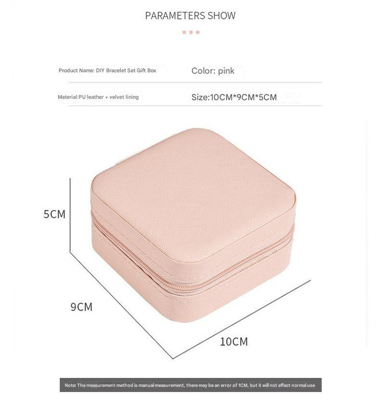 Pink Kids DIY Beaded Bracelet Set - Creative Jewelry Making Kit with Princess Gift Box and Display Stand