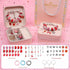 Red Kids DIY Beaded Bracelet Set - Creative Jewelry Making Kit with Princess Gift Box and Display Stand
