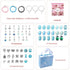 Unicorn DIY Beaded Bracelet Kit for Kids - Blue Crystal Beads and Charms Jewelry Set with Gift Box