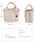 Dark gray Canvas Lunch Tote Bag - Stylish Handbag with Multiple Compartments for Women