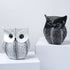 White Gold resin owl statue - modern perforated design for living room TV cabinet and entryway decoration