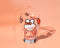 Mini Cartoon Glass Tumbler 400ml,Cute Beer and Juice Cup for Cold Drinks(White rabbit)