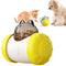 Pet Tumbler Treat Dispenser Ball,Interactive Feeding Toy for Dogs and Cats(Yellow and white)