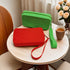 Grass green Silicone Zipper Storage Pouch - Stylish Multi-Purpose Organizer with Wrist Strap