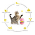 Cat Teaser Cup Toy, Interactive Treat Dispensing Ball with Wand (Pink)