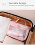 PVC Transparent Cosmetic Bag,Waterproof Portable Travel Organizer with Handle(Green)