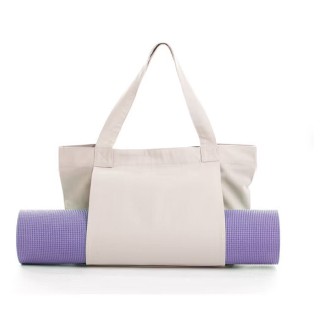 Yoga Mat Tote Bag - Durable Canvas Shoulder Bag for Outdoor Workouts & Travel(Khaki)
