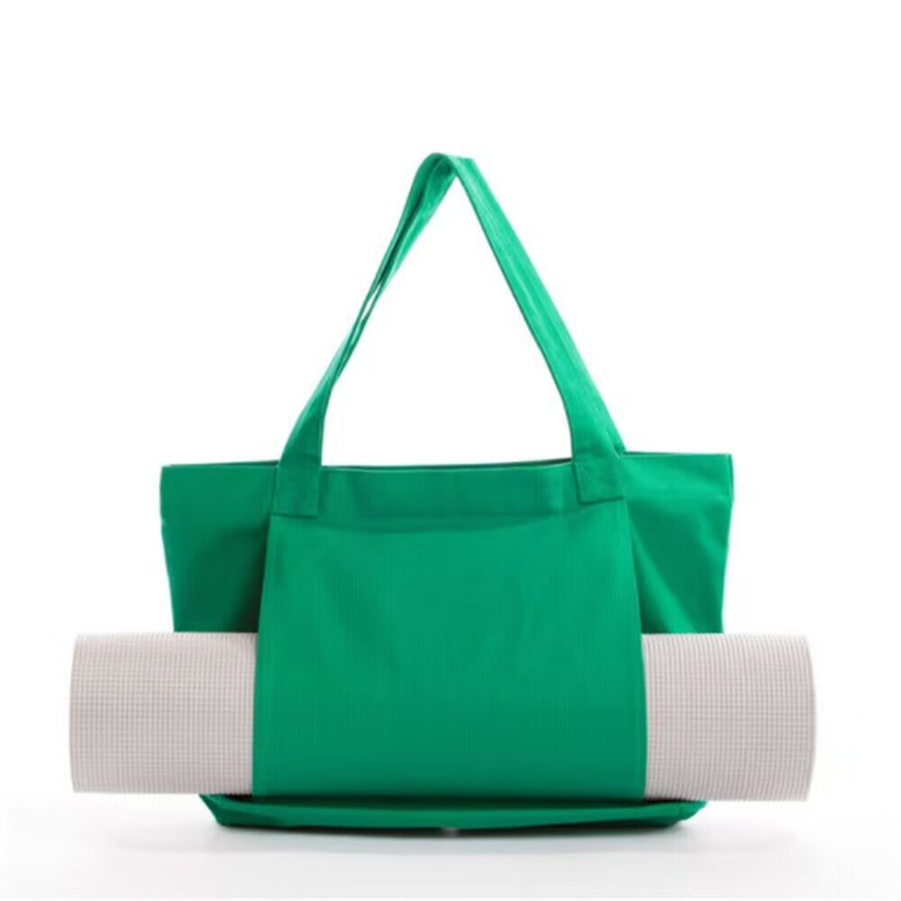 Yoga Mat Tote Bag - Durable Canvas Shoulder Bag for Outdoor Workouts & Travel(Green)
