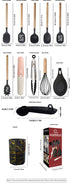 Gray 12-Piece Silicone Cooking Utensil Set - Non-Stick Food-Grade Kitchen Tools with Holder