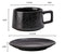 Vintage Ceramic Coffee Cup and Saucer Set - Elegant Afternoon Tea Set(Ink Black)