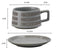 Vintage Ceramic Coffee Cup and Saucer Set - Elegant Afternoon Tea Set(Wave Pattern Gray)