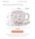 Hand-Painted Ceramic Coffee Cup and Saucer Set - Vintage Afternoon Tea(Red small florals)