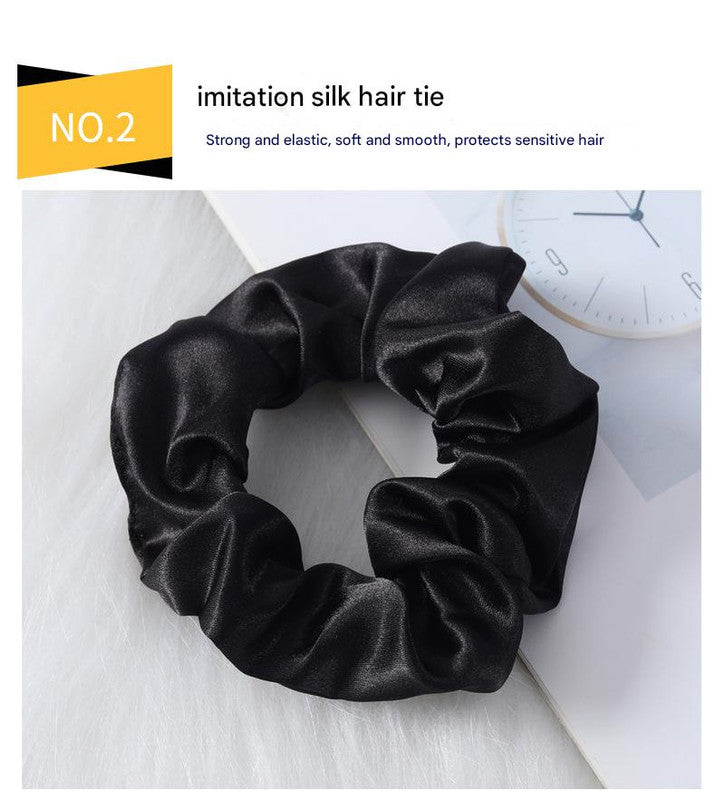 Luxury Satin Sleep Mask Gift Set,4-Piece with Pillowcase and Hair Accessories(Navy blue)