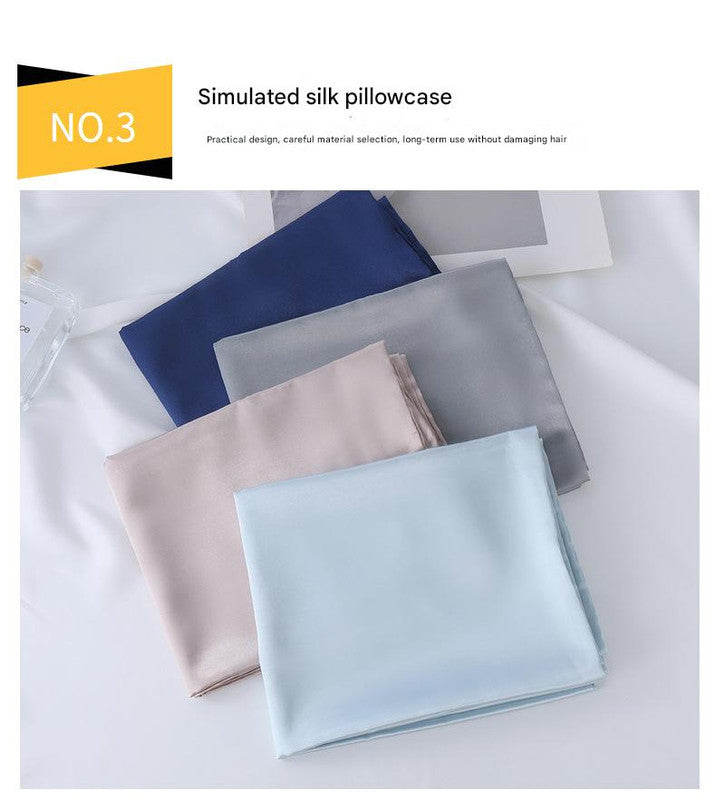 Luxury Satin Sleep Mask Gift Set,4-Piece with Pillowcase and Hair Accessories(Gold)