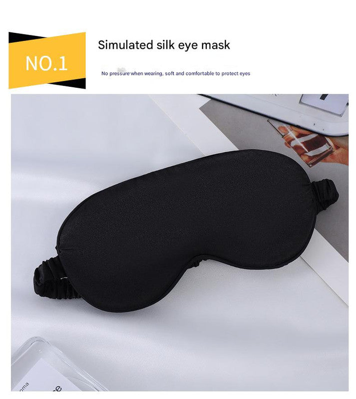 Luxury Satin Sleep Mask Gift Set,4-Piece with Pillowcase and Hair Accessories(Purple)