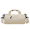 Waterproof Oxford Cylindrical Travel Bag - Large Capacity Handbag with Shoulder Strap(White)