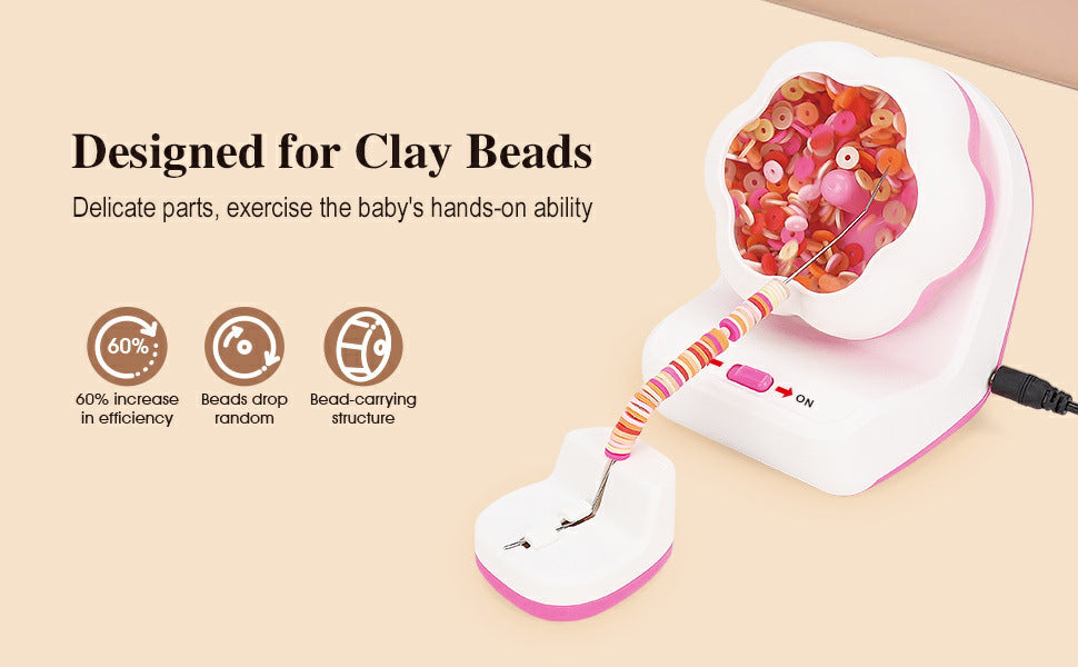 Electric Bead Spinner - DIY Bracelet Maker with Beading Bowl and Needles(grey)