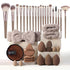 40-Piece Ultimate Beauty Tool Kit for Face Cleansing and Makeup(Brown)