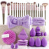 40-Piece Ultimate Beauty Tool Kit for Face Cleansing and Makeup(purple)