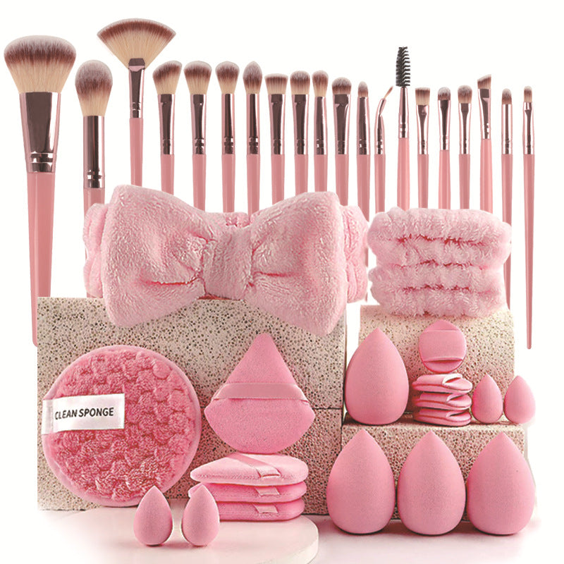 40-Piece Ultimate Beauty Tool Kit for Face Cleansing and Makeup(pink)