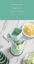Multi-Function Rotary Vegetable Slicer & Grater - 5 Blade Types (10 Pcs Total) with Storage Box-green