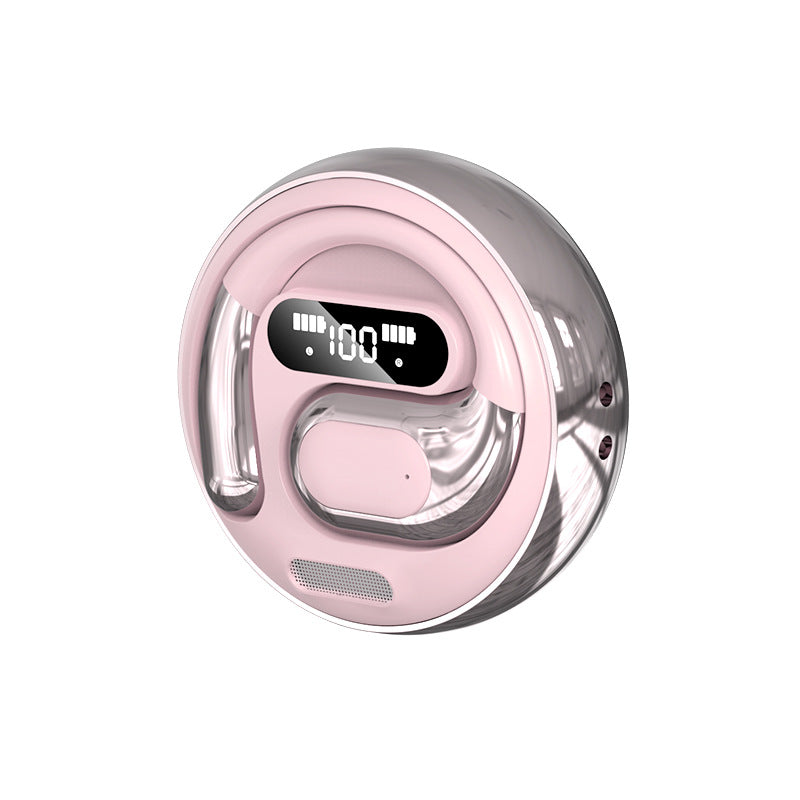 Open-Ear Conduction TWS Earbuds - Bluetooth 5.5, HIFI Sound, LED Display(pink)