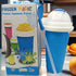 DIY Frozen Magic Slushy Maker Cup - Quick Squeeze Smoothie Cup with Lid & Straw/Spoon(Blue)