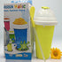 DIY Frozen Magic Slushy Maker Cup - Quick Squeeze Smoothie Cup with Lid & Straw/Spoon(Yellow)