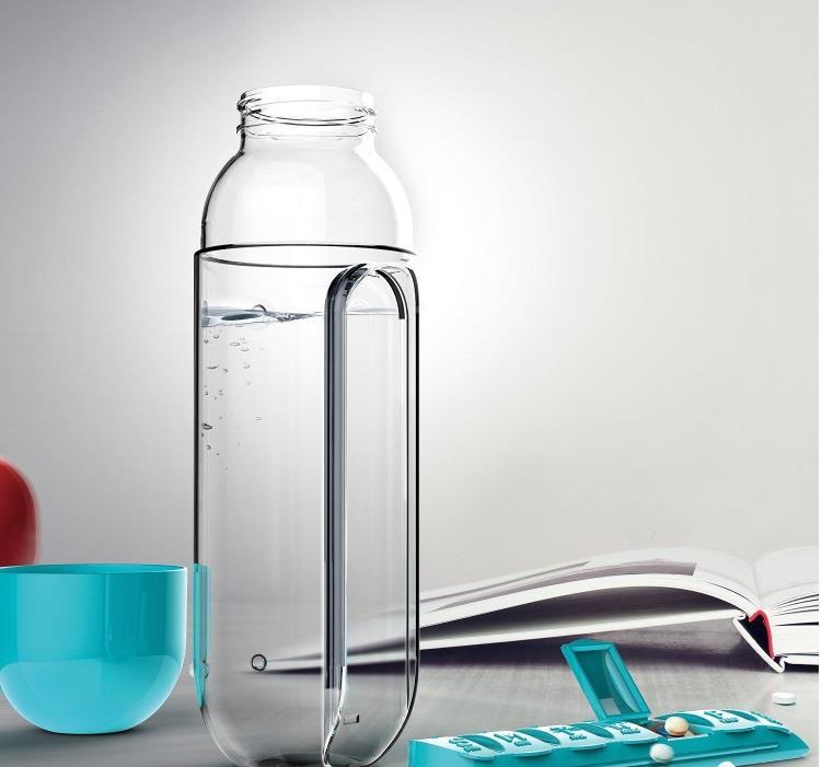 2pc 2-in-1 Water Bottle with 7-Day Pill Organizer - 600ml BPA-Free, Portable & Leakproof(black)