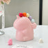 Adorable Unicorn Ceramic Fruit Fork Holder Set - Includes Stainless Steel Forks with Ball Tops(pink)