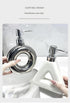 Modern Ceramic Soap & Lotion Dispenser - Unique Geometric Designs, 300ml Capacity(Donut lotion bottle, silver)