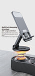 Foldable Bluetooth Speaker with 360 Rotating Phone/Tablet Stand & RGB Lights - HIFI Surround Sound(black)