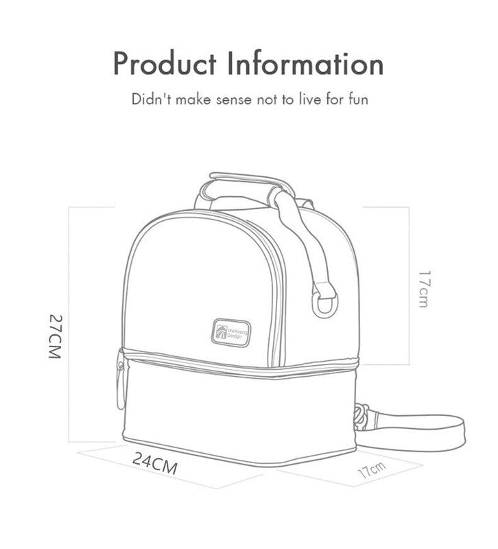 Versatile Insulated Breast Milk Cooler & Lunch Backpack - Waterproof, Multi-Carry Options(Black print)
