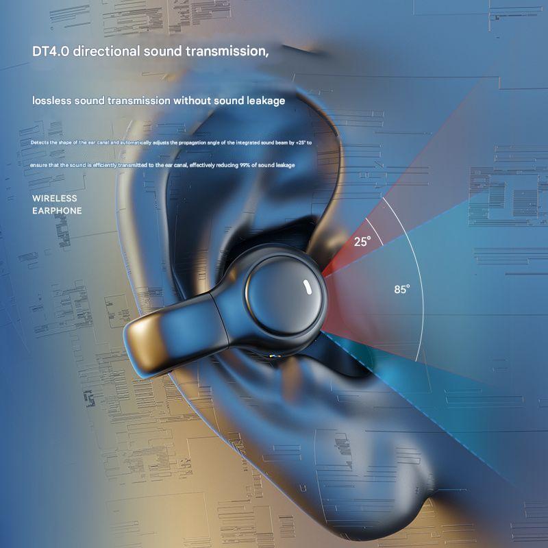 Open-Ear Conduction TWS Earbuds - Bluetooth 5.4, 9D Surround Sound, LED Display, Long Battery Life(Skin color)