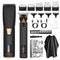 Professional 2-in-1 Cordless Hair Clipper & Trimmer Kit with LED Display & 5-Speed Fine Tuning(Black)